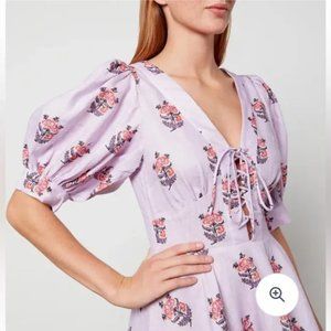 House of Harlow 1960 Floral Puff Sleeve Mini Dress NWT
